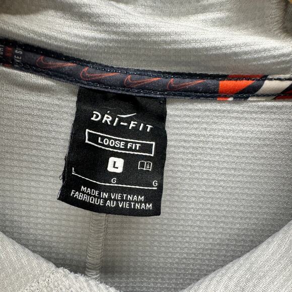 Nike Training Hoodie Mens Large Loose Fit Thermal Dri Fit Pullover Light Gray - Picture 2 of 9